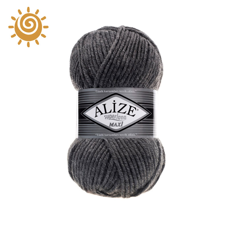 Alize SuperLana Maxi 182, колір сірий-меландж