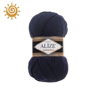 Пряжа Alize LANAGOLD, чорнильного кольору