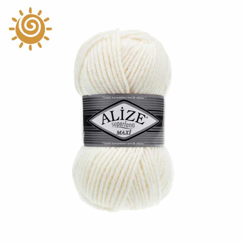 Alize SuperLana Maxi 62, колір молочний