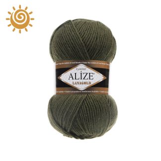 Пряжа Alize LANAGOLD, зеленого кольору