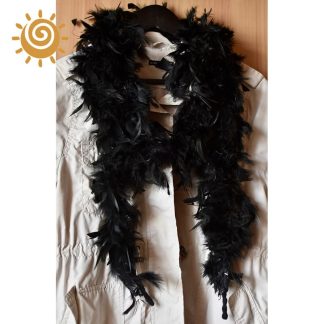 Пір'я боа на тасьмі колір чорний, 20-25см