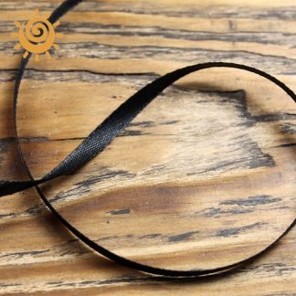 Атласна стрічка 7 мм, чорного кольору