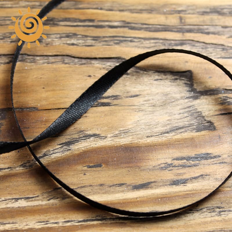 Атласна стрічка 7 мм, чорного кольору