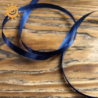 Атласна стрічка 7 мм, синього кольору