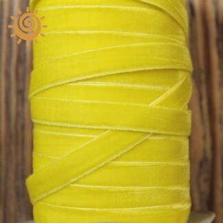 Велюрова стрічка, колір жовтий, 10 мм