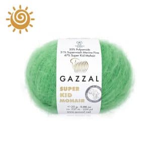 Gazzal Super Kid Mohair 64427, колір салатовий