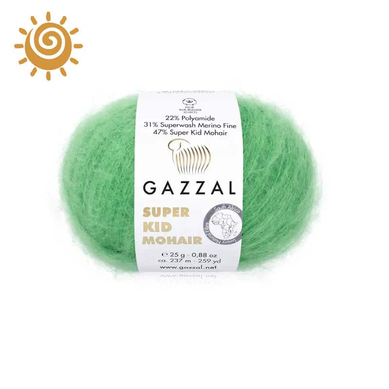Gazzal Super Kid Mohair 64427, колір салатовий