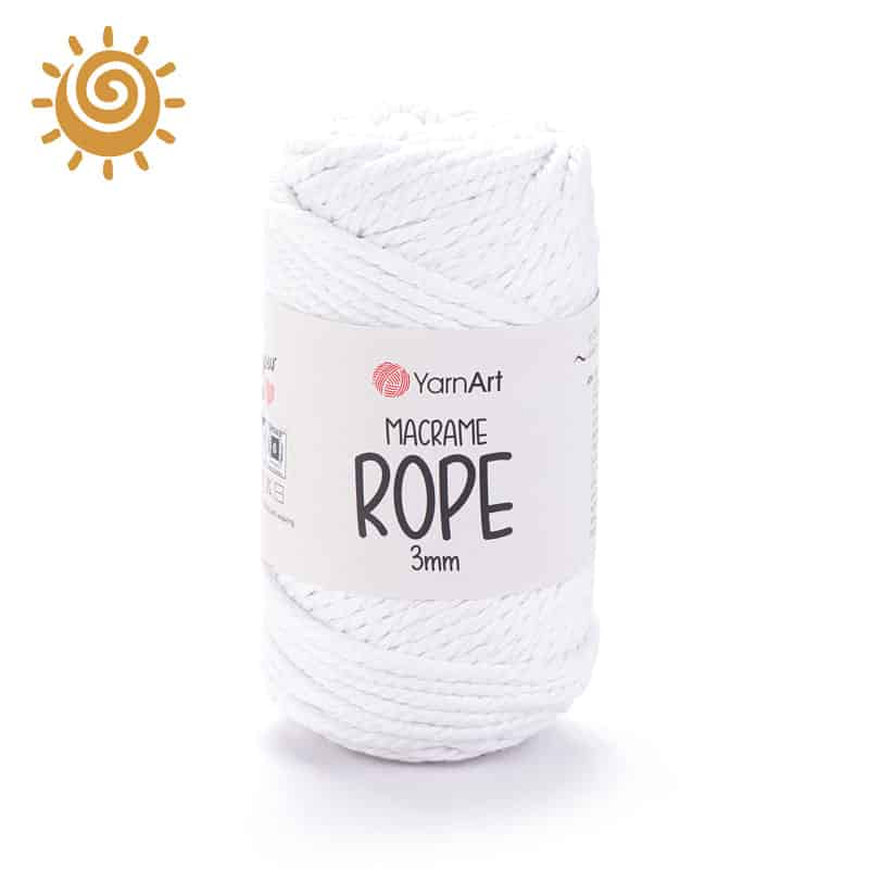 YarnArt Macrame Rope 3mm 751, колір білий