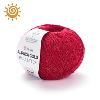 Alpaca Gold Paillettes 9307, колір червоний