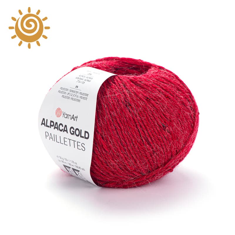 Alpaca Gold Paillettes 9307, колір червоний