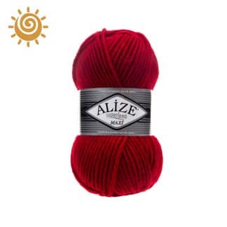 Alize SuperLana Maxi 56, колір червоний