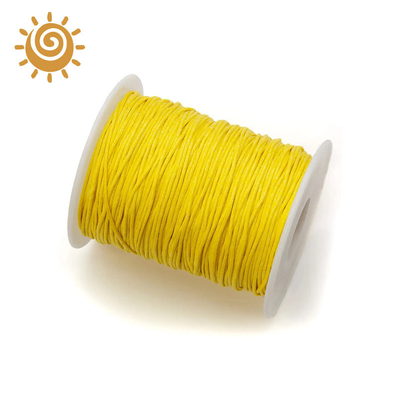 Шнур вощений бавовняний 1 мм, колір жовтий - Зображення 3