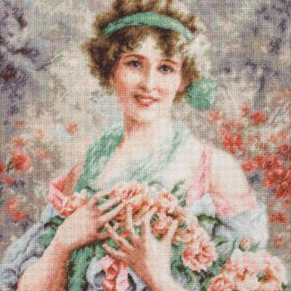 Набір для вишивання хрестиком Дівчина з трояндами (B553)