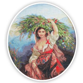 Набір для вишивання хрестиком B466 Італійка з квітами (9255178)