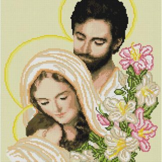 Набір алмазної мозаїки 40х50 Ікона Свята сім'я в ліліях SP024