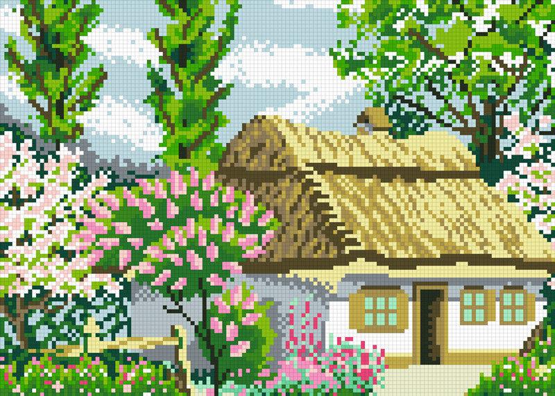 Набір алмазної мозаїки 25х35 Весна АМП-126