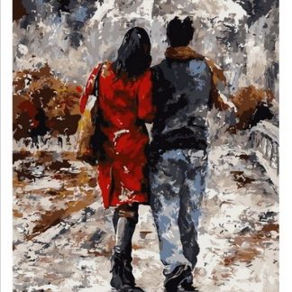 Набір для малювання за номерами 40х50 Пара під парасолею MSP329 з підрамником