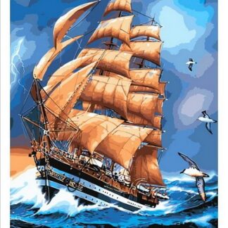 Набір для малювання за номерами 40х50 Красивий корабель MSP335 з підрамником