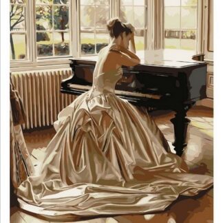 Набір для малювання по номерах Роздуми за роялем MSP331 з підрамником