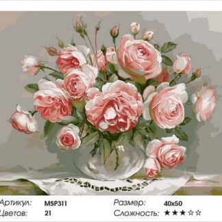 Набір для малювання за номерами Рожеві троянди 40x50 MSP311 з підрамником