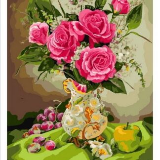 Набір малювання за номерами 40х50 Букет красивих троянд MSP314 з підрамником