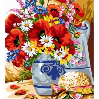 Набір малювання по номерах 30х40 Традиційний букет MST014 з підрамником