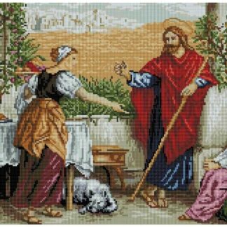 Набір алмазної мозаїки 40х70 Ікона Ісус у Марти і Марії SS808