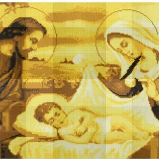 Набір алмазної мозаїки 40х70 Ікона Свята сім'я монохром золота SS806