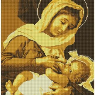 Набір алмазної мозаїки 40х50 Ікона Годувальниця монохром золота SP069