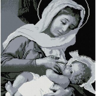 Набір алмазної мозаїки 40х50 Ікона Годувальниця сіра монохром SP070