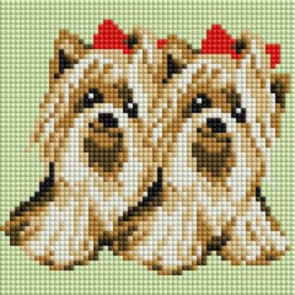 Набір алмазної мозаїки 15х15 Дві собачки PP1101