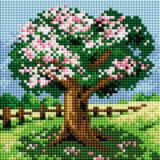 Алмазна мозаїка 15х15 Квітуче дерево PP1107