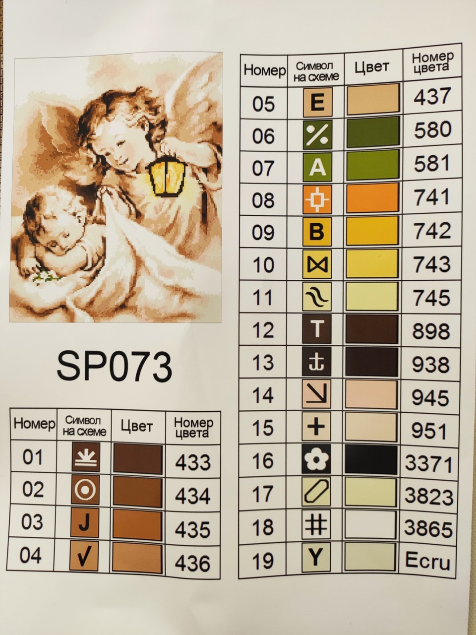 Набір алмазної мозаїки 40х50 Ангел хоронитель SP073 - Зображення 5