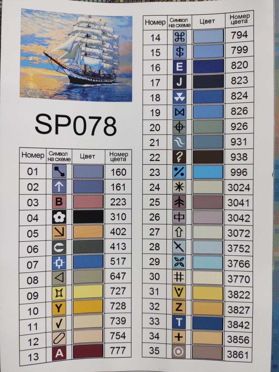 Набір алмазної мозаїки 40х50 Корабель SP078 - Зображення 5