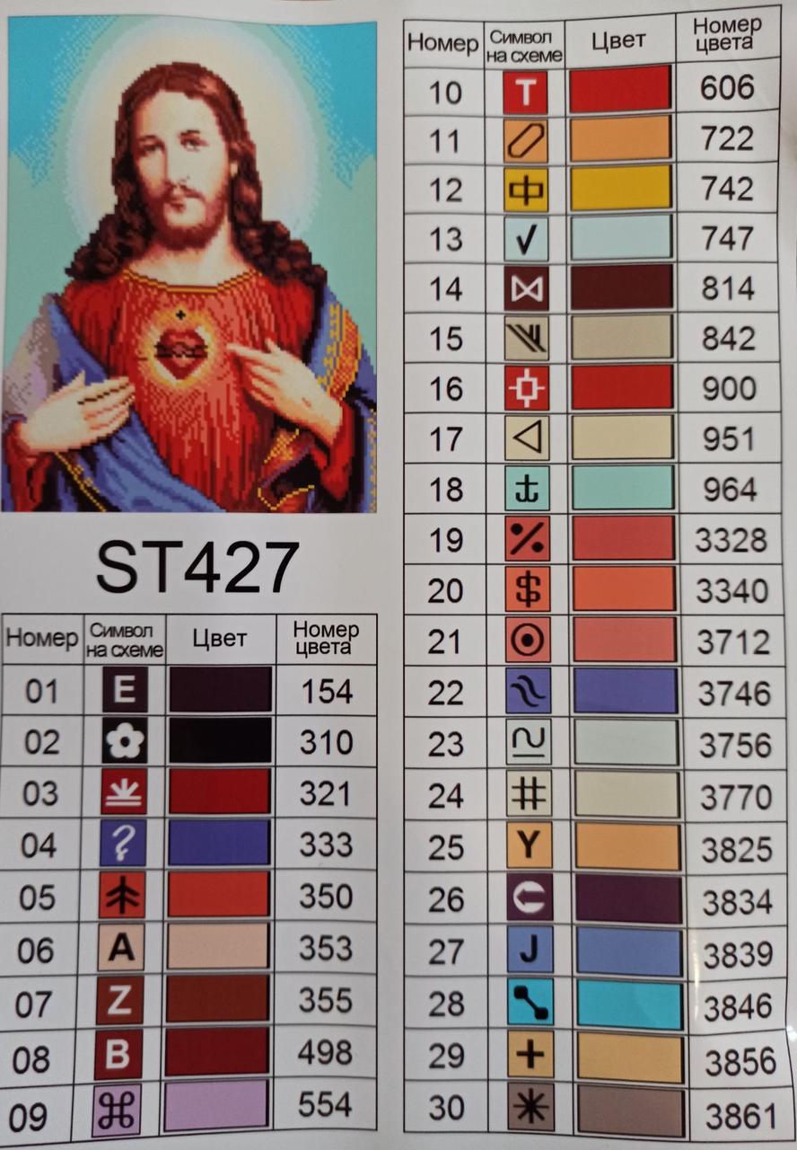 Набір алмазної мозаїки 30х40 Ікона Ісус ST427 - Зображення 3