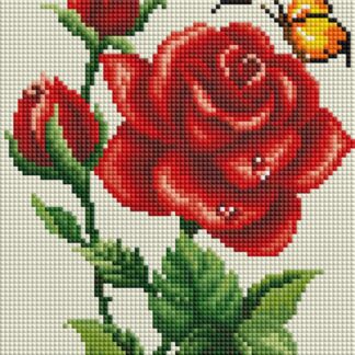 Набір алмазної мозаїки 20х30 Роза і метелики DT714