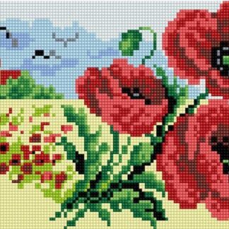 Набір алмазної мозаїки 20х30 Маки у полі DT720