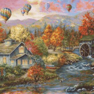 Набір для вишивання хрестиком G616 Млин осіннього струмка гобелен (9299067)