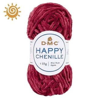 Пряжа HAPPY CHENILLE. малинового кольору