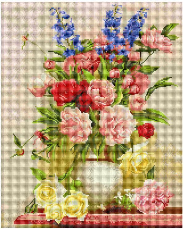 Набір алмазної мозаїки Красивий букет у вазі 40х50 SP090 - Зображення 2