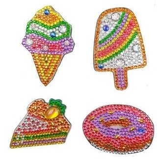 Набір магнітиків для алмазної мозаїки Солодощі 4шт FM52