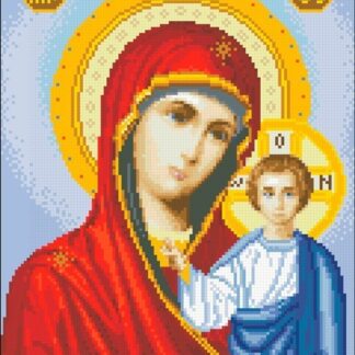 Алмазна мозаїка Ікона Богородиця Казанська 30х40 АМС-017