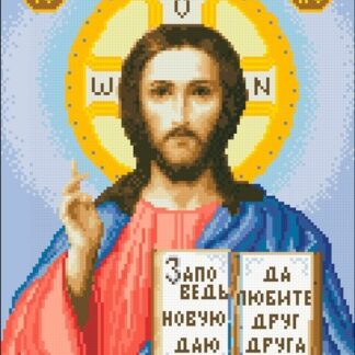 Алмазна мозаїка Ікона Господь Вседержитель 30х40 АМС-016