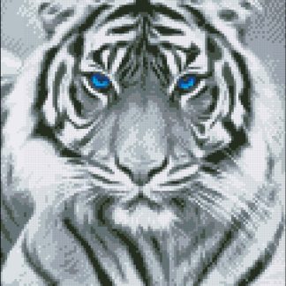 Алмазна мозаїка Білий тигр 30х40 АМС-143