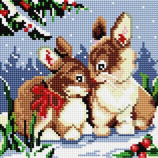 Алмазна мозаїка Зайчики 20х20 DD1219