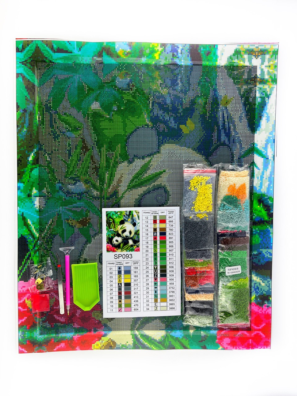 Набір алмазної мозаїки Панди 40х50 SP093 - Зображення 3