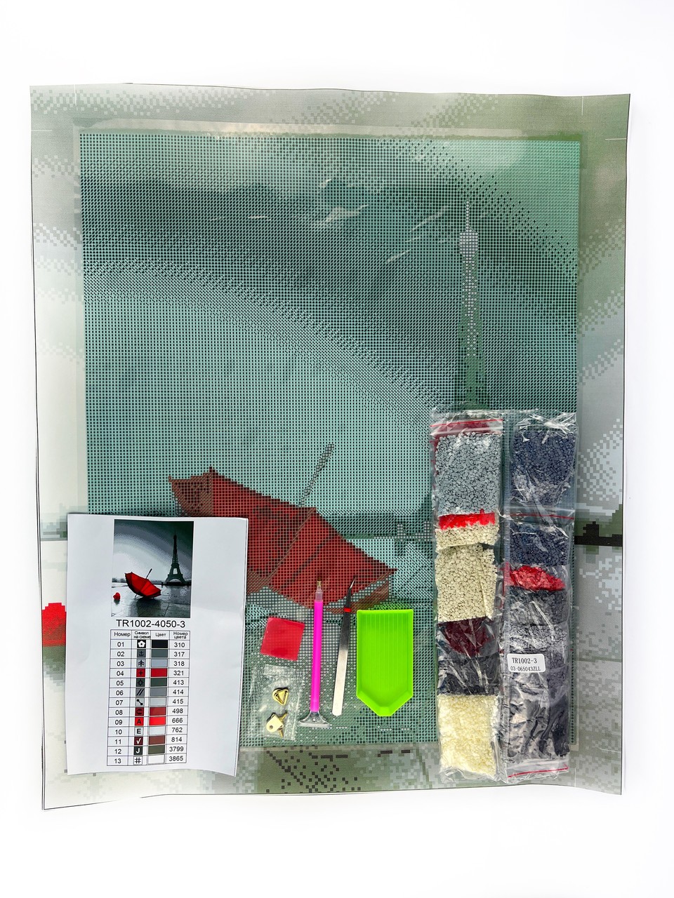 Алмазна мозаїка 40х50 Парасолька і Ейфелева вежа SP1002-1 - Зображення 4