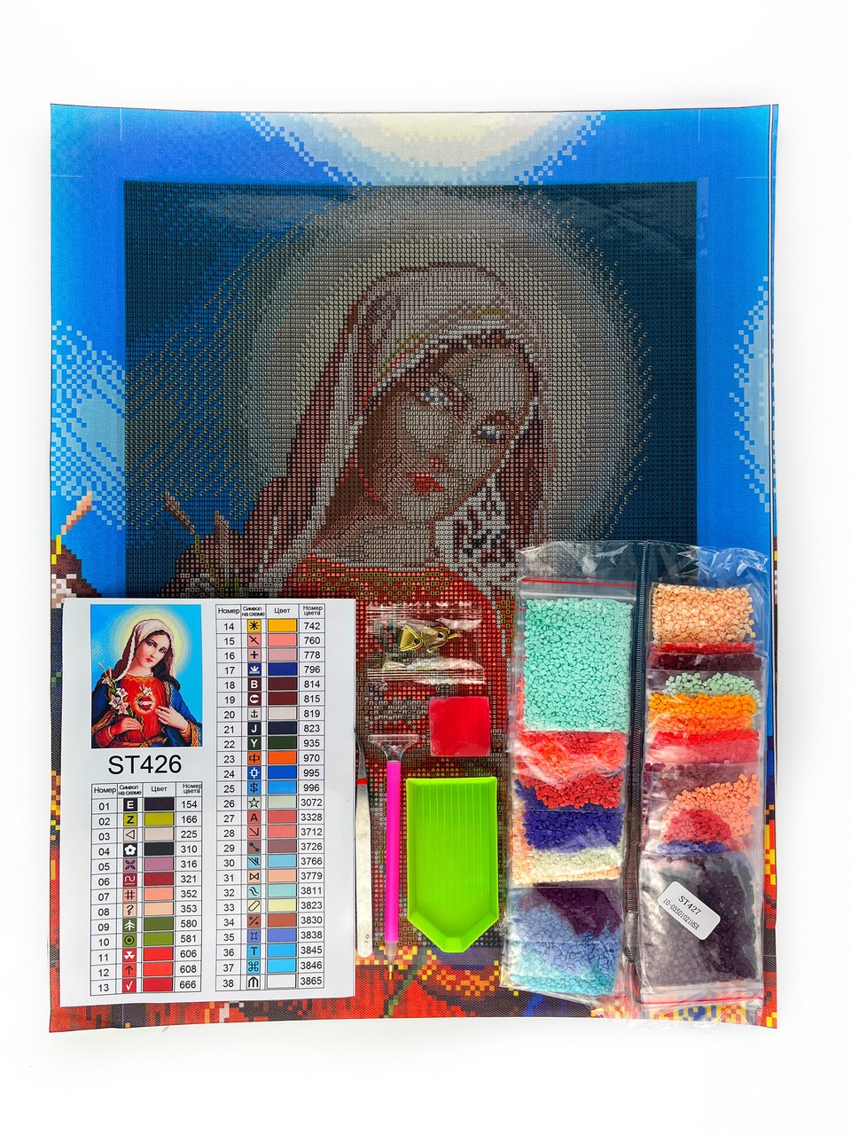 Набір алмазної мозаїки 30х40 Ікона Діва Марія ST426 - Зображення 2