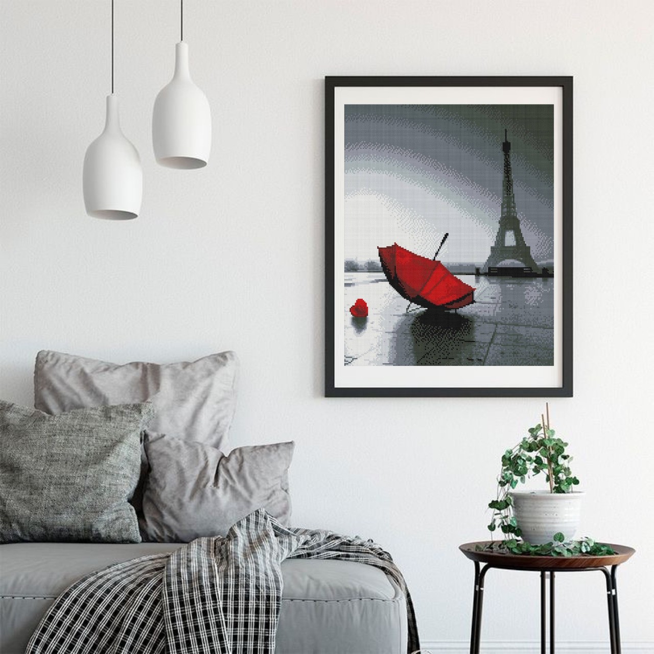 Алмазна мозаїка 40х50 Парасолька і Ейфелева вежа SP1002-1 - Зображення 3