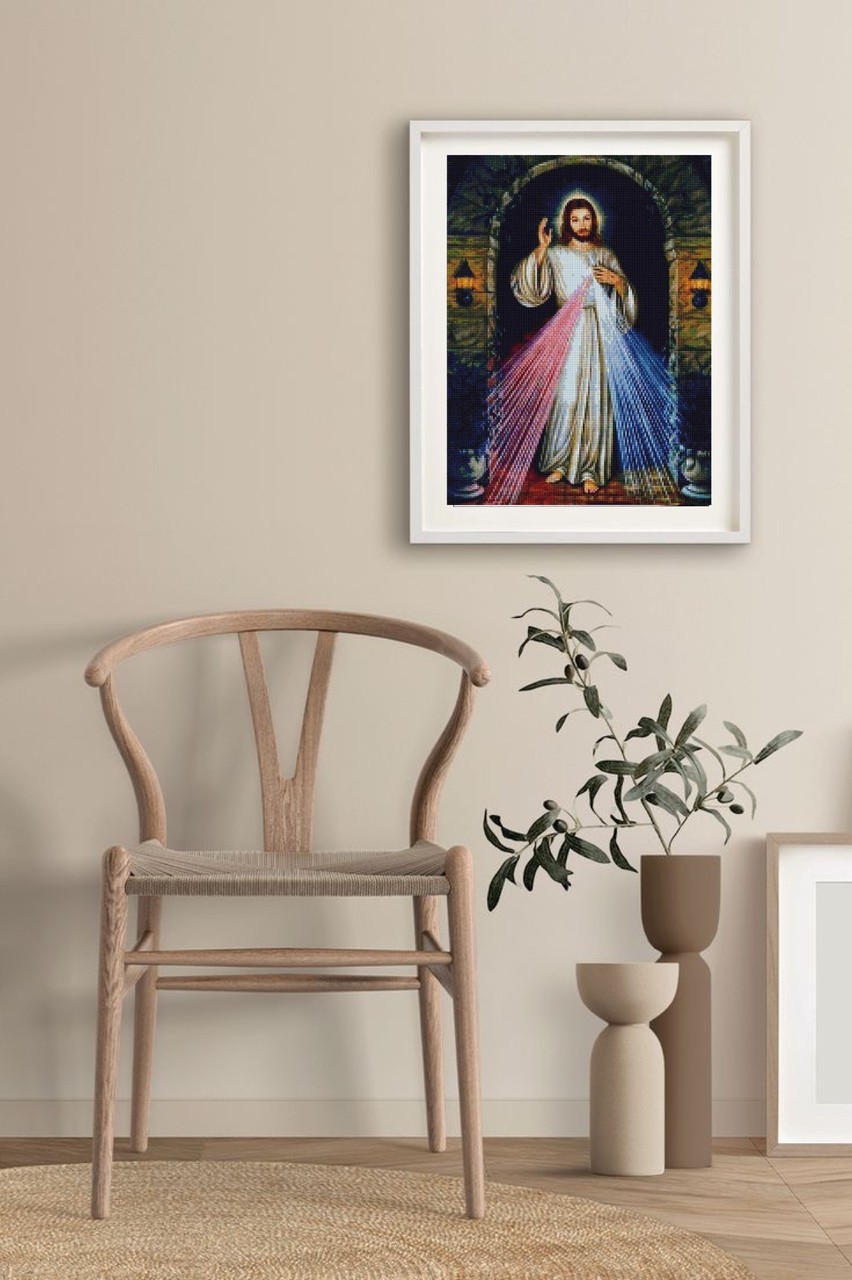 Набір алмазної мозаїки Ікона Ісусе уповаю на Тебе 40х50 SP096 - Зображення 3